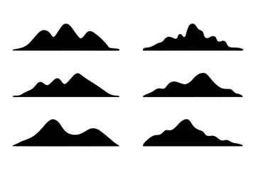  silhouettes of mountain ranges set