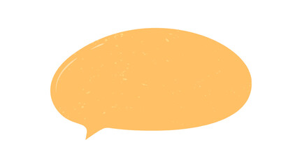 Hand drawn orange fluid bubble, grunge circle shape as talk textbox. Speech and chat message, designed for dialogue and comment. Bold communication concept with a textured graphic appearance.
