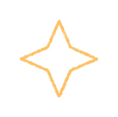 Crayon outline magic star icon with festive style and burst shape. Firework element and sparkle pattern form a unique symbol, perfect for creating a happy decorative effect in seasonal celebration
