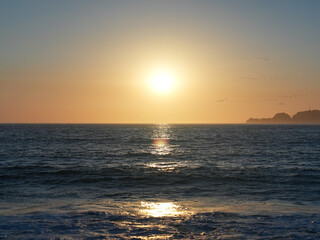 Sunset view from Baker Beach in San Francisco