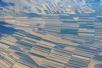 Армения. Ереван. Вид из иллюминатора самолета.   Armenia. Yerevan. View from the airplane window.