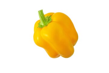 Yellow bell pepper isolated transparent png. Fresh vegetable