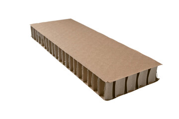 Cardboard honeycomb panel isolated transparent png. Packaging material