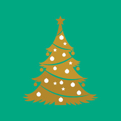 Obraz premium abstract christmas tree with ornaments