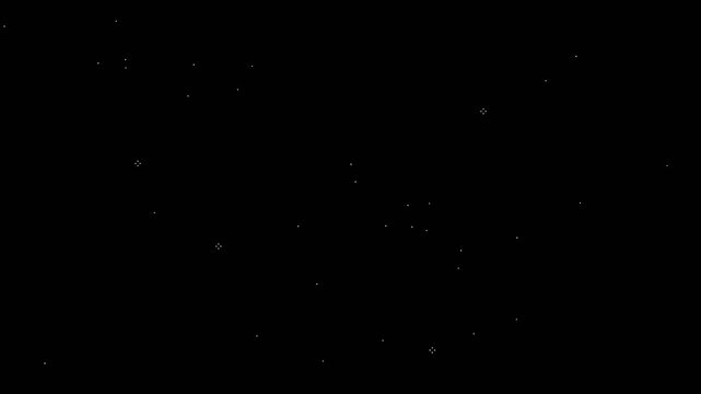 Minimalist retro space effect featuring tiny pixel stars drifting gently ideal for gaming or ambient visual backgrounds