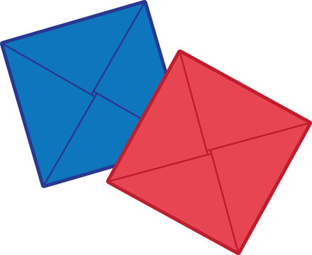 Ddakji Traditional Korean game played with two flat folded paper tiles icon.