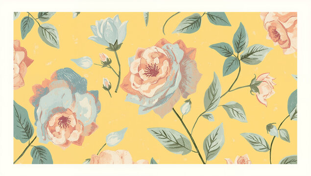 watercolor painting flowers pattern