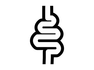 Gut Constipation Icon, Intestine Vector Illustration, Stomach and Digestion Medical Concept Isolated on White Background