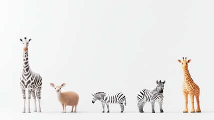 Colorful Animal Figures on a White Background for Playful Decor Ideas