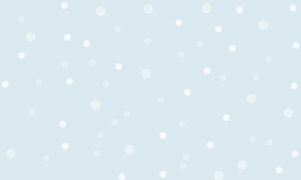 Seamless pattern with white falling snow on sky blue background, winter Christmas snowfall texture for holiday wallpaper