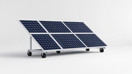 Solar Panel Array on Wheels for Portable Energy Solutions and Sustainability