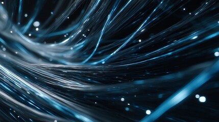Technological Flow: A dynamic abstract captures the essence of digital communication, with glowing strands weaving through space.