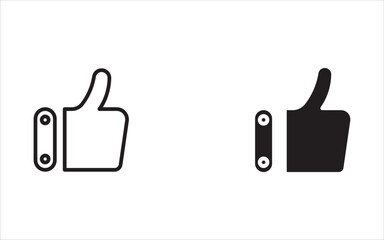 Thumbs up hand gesture, symbolizing approval, agreement, like, success, and positive feedback, universal sign for excellent or all good, solid and outline vector icon illustration.