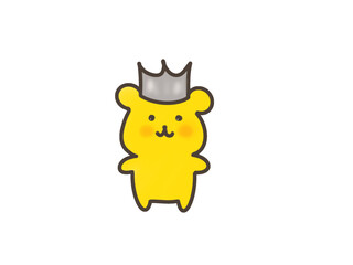 王冠　くま　イラスト