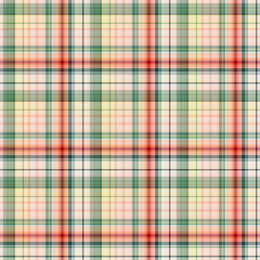 Watercolor Tropical Plants and Flowers Plaid