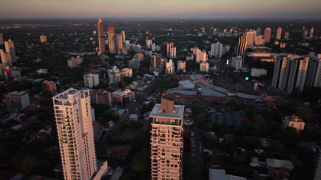 Sunset of Paraguay asuncion city