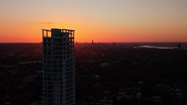 Sunset of Paraguay asuncion city