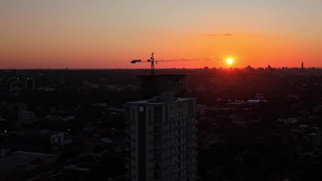 Sunset of Paraguay asuncion city