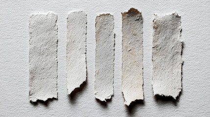 ripped element set of torn paper edges isolated with clipping path on background. torn paper texture, ripped of paper designs and jagged paper edges create a raw, artistic look