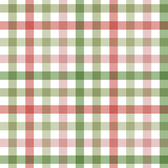 Seamless Christmas Gingham Pattern in Red and Green