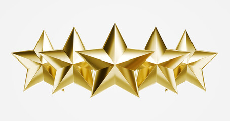 Glitter textured yellow gold colored star shape on white background