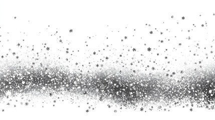 Snow Overlay. Falling Scattered Snowflakes isolated on white Background. Stock Illustration