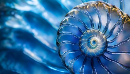 Abstract glowing blue spiral with smooth curves and depth.