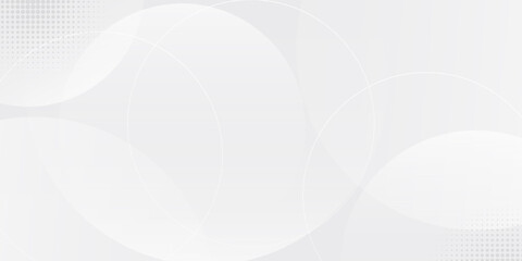White geometric abstract background overlap layer on bright space with lines effect decoration. Modern graphic design element circles