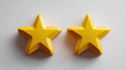 Obraz premium yellow stars review bar on white panel low review rating in professional 3D style.