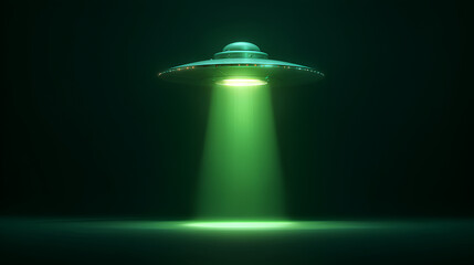 UFO green light isolated. Stock Illustration