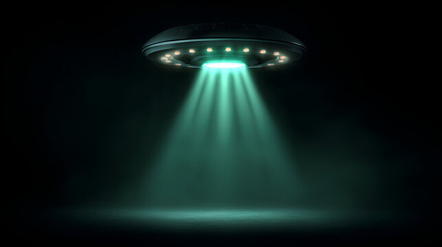 UFO green light isolated. Stock Illustration