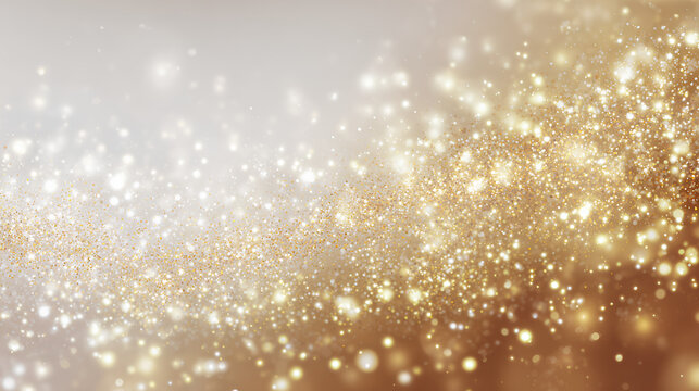 white and gold sparkle with glitter light and stardust glow. Stock Illustration
