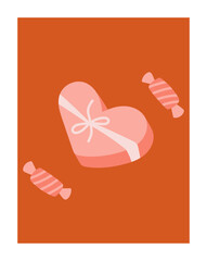 Heart Candy Box Postage Stamp