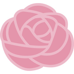 Stylized Pink Rose Graphic With Transparent Background Isolated Flat Design Petals Organic Shape