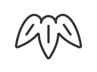 竹の葉のアイコン（線画）のイラスト
