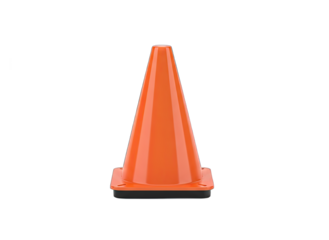 Orange Traffic Cone With Black Base On Transparent Background Isolated Safety Symbol For Traffic Management And Construction Zones