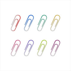 Glossy gradient paper clips in eight pastel colors. Great for Y2K aesthetic designs, digital planners, and cute office clipart.