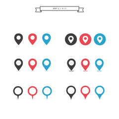 Map Pin Icons, 地図ピンアイコンセット