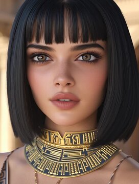 Woman dressed as ancient egypt queen
