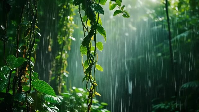 Rainforest Rain Lush Green Jungle, Tropical Forest Ambiance