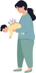 Fototapeta premium Mother Performing First Aid on Choking Baby