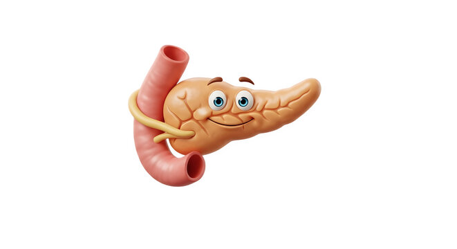 Cartoon Pancreas Organ Illustration Anatomy.