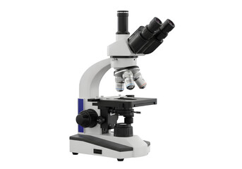 microscope is sitting, isolated on white or transparent background. PNG