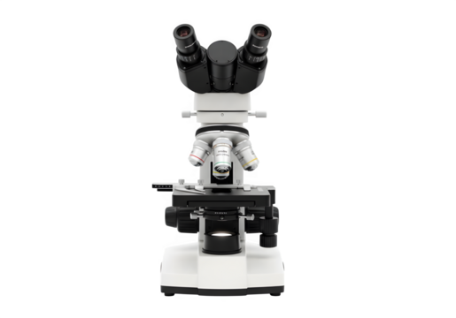 microscope is sitting, isolated on white or transparent background. PNG