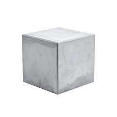 A textured, light gray cube with subtle marbling