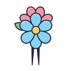 Flower hair pin with a yellow center is a lovely accessory for spring or summer hairstyles, perfect for adding a pop of color.