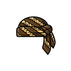 Brown and tan javanese headdress called a blangkon. Suitable for cultural, traditional, asianthemed designs, backgrounds, and educational materials.