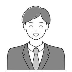 微笑む男性　優しい雰囲気の人物イラスト