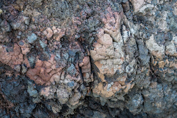 Weathered basalt. Koʻolau Range / shield volcano. Moanalua Valley & Moanalua Ridge Trail to the Haiku Stairs (Stairway To Heaven), Honolulu, Oahu, Hawaii. Koolau Basalt / Tholeiitic basalt. Oxidized
