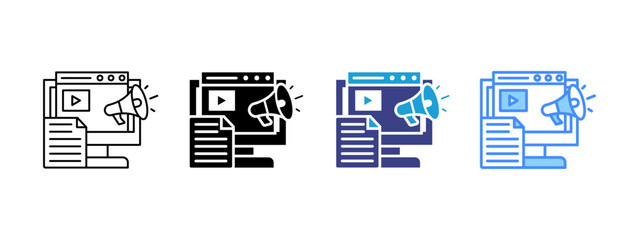 Content Marketing  Collection icon set multiple style collection